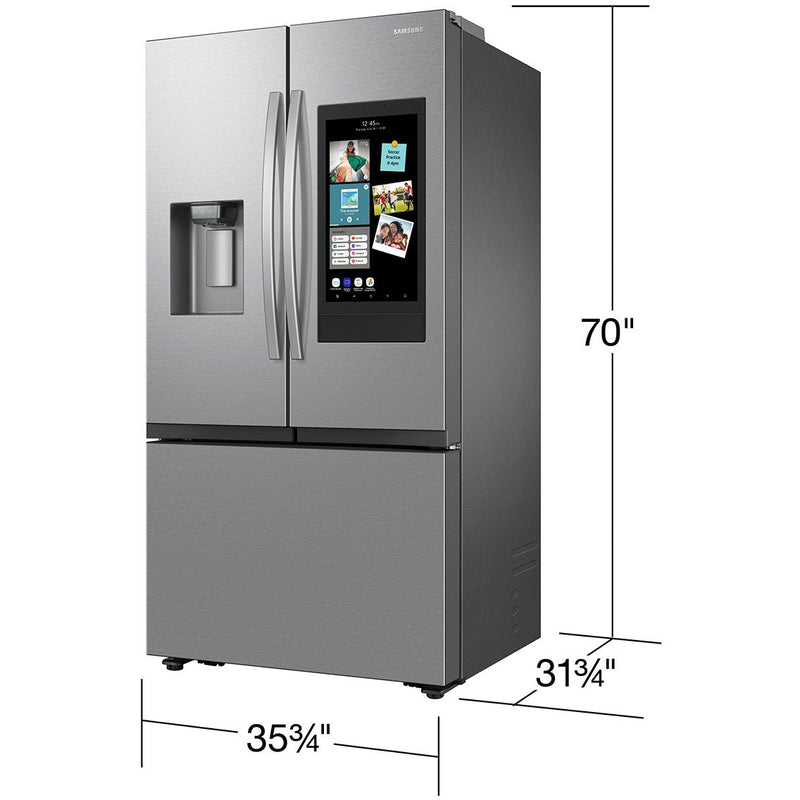 Samsung 36-inch, 25 cu. ft. Counter-Depth French 3-Door Refrigerator with Family Hub™ RF27CG5900SRAA IMAGE 9