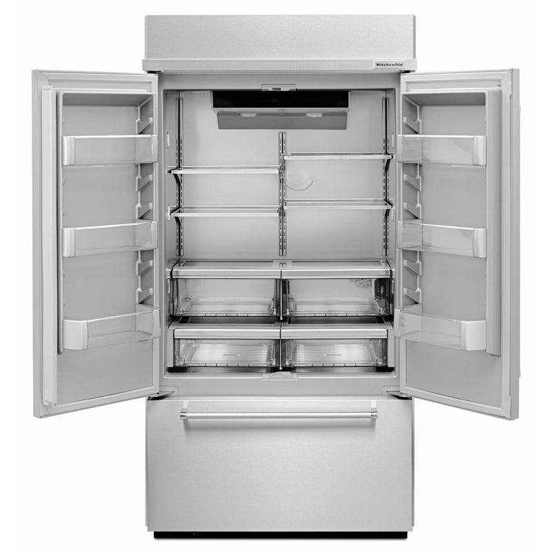 KitchenAid 43-inch, 24.2 cu.ft. Built-in French 3-Door Refrigerator with Platinum Interior Design KBFN502ESS IMAGE 2