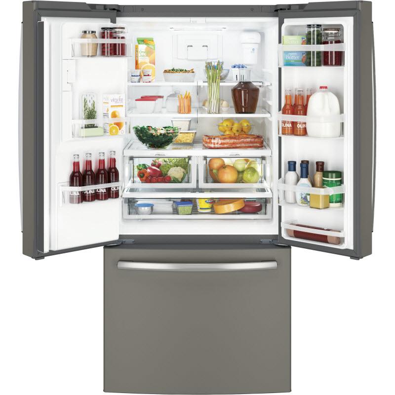 GE 33-inch, 23.8 cu. ft. French 3-Door Refrigerator with Ice and Water GFE24JMKES IMAGE 4