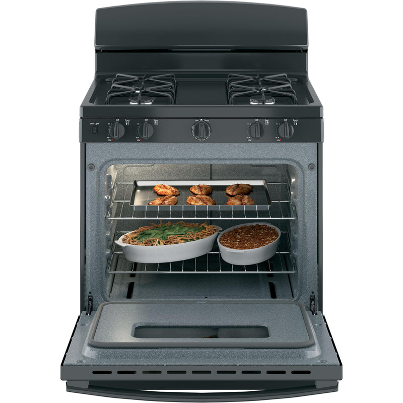 GE 30-inch Freestanding Gas Range with Front Controls JGBS10DEMBB IMAGE 3