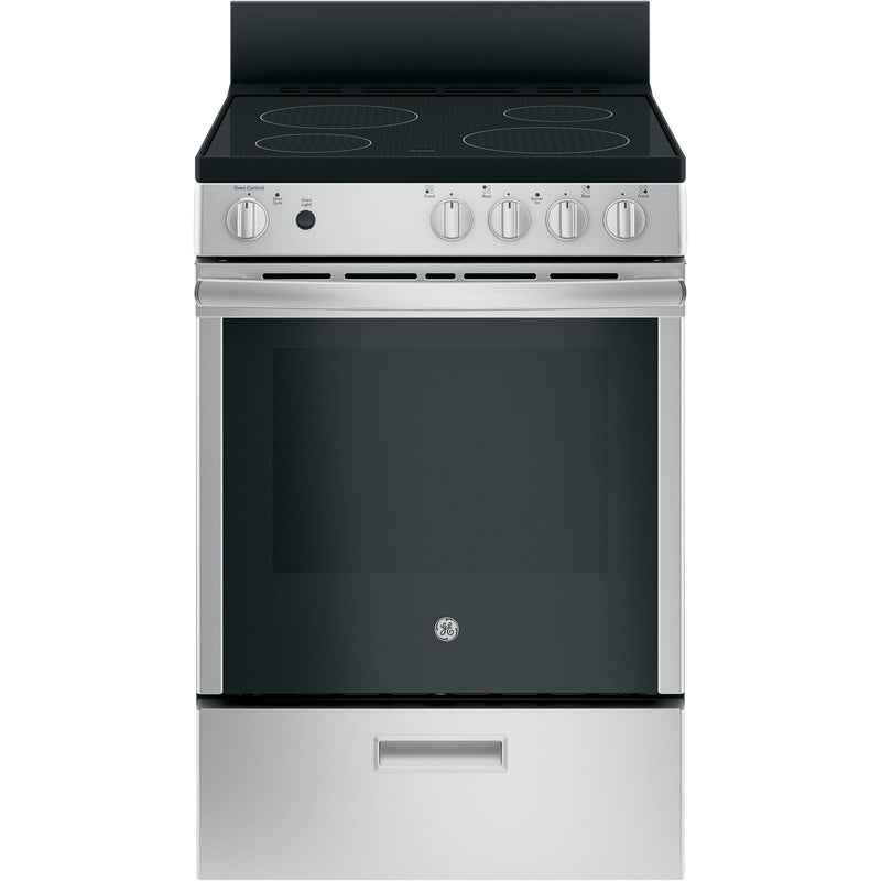 GE 24-inch Freestanding Electric Range with Steam Clean JAS640RMSS IMAGE 1