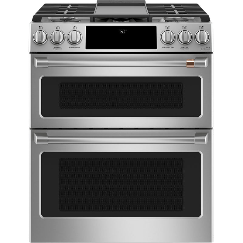 Café 30-inch Slide-in Gas Double Oven Range with Convection Technology CGS750P2MS1 IMAGE 2