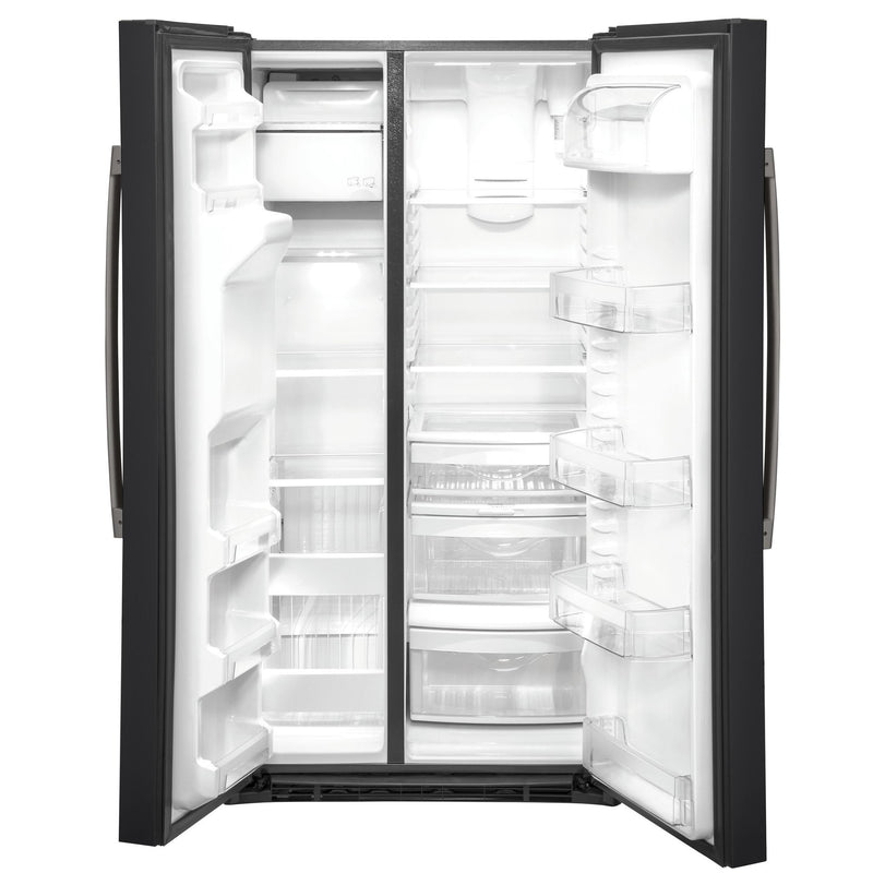 GE 36-inch, 21.8 cu.ft. Counter-Depth Side-by-Side Refrigerator with Water and Ice Dispensing System GZS22IENDS IMAGE 2