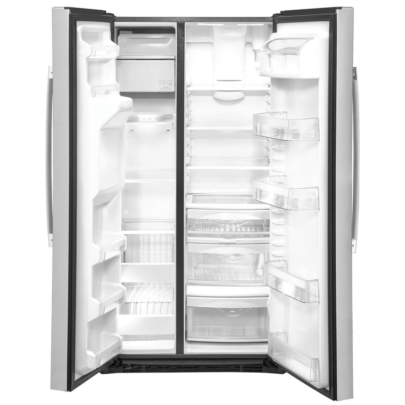 GE 36-inch, 21.8 cu.ft. Counter-Depth Side-by-Side Refrigerator with Water and Ice Dispensing System GZS22IYNFS IMAGE 2