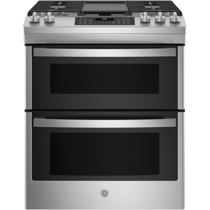 GE 30-inch Slide-in Gas Range with True European Convection Technology JGSS86SPSS IMAGE 1